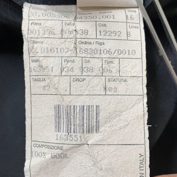 VTG 90s Donna Karen Mens 42R Jet Black Wool Blazer Jacket Italy Cuffable RA10085 - Picture 8 of 9